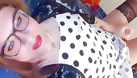 Sexy redhead with big ass masturbates with her husband