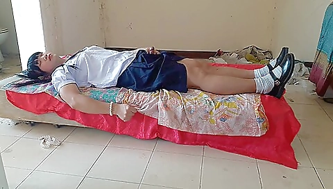 Busty teen schoolgirl dressed up outdoors and enjoy her school bus