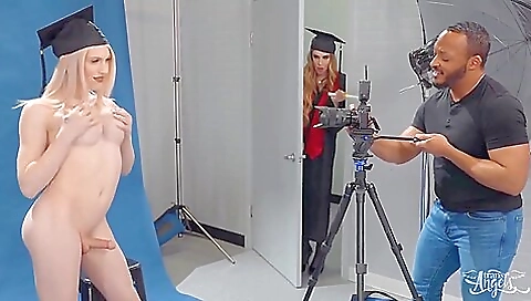 Blonde with a big ass takes a hot blowjob from her husband