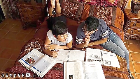 Lena's stepbrother loves his big dick and sucking it