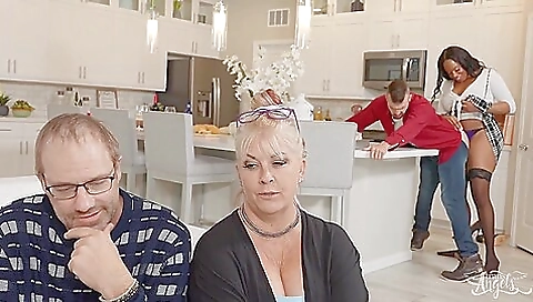 Busty ebony chick gets fucked in the ass by her partner