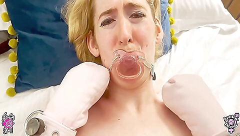 Amateur bondage with small titted blonde being punished