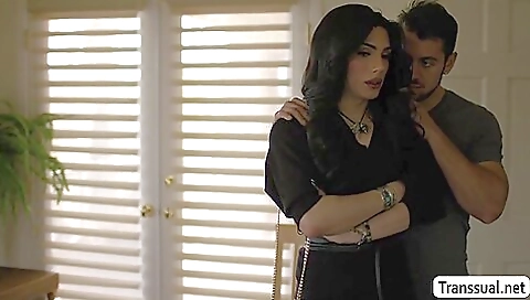 Trans babe with a hairy pussy gets her anal pounded