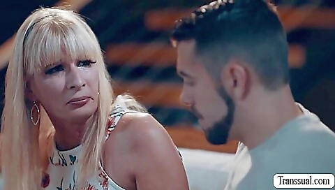 Big tits stepmom with a sexy ass riding a dick on sofa