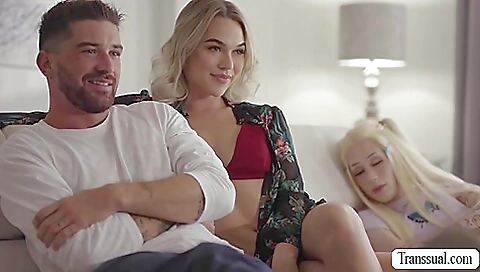 Busty blonde slut with a big ass fucks her stepbrother hard