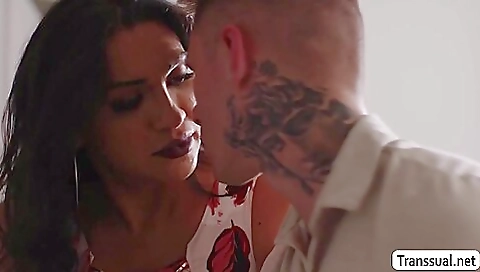 Stepmother in stockings gets her asshole fucked hard